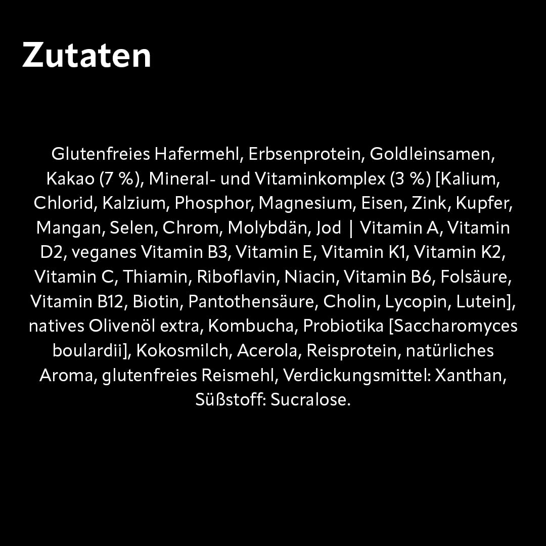 YUIT - Trinkmahlzeit in Pulverform mit 31 Vitaminen und Mineralien + Probiotika -Eiweißshake mit 35 g Eiweiß - Natürliche und echte Lebensmittel - Sättigender Mahlzeitenersatz (1kg-Schokolade+SHAKER)