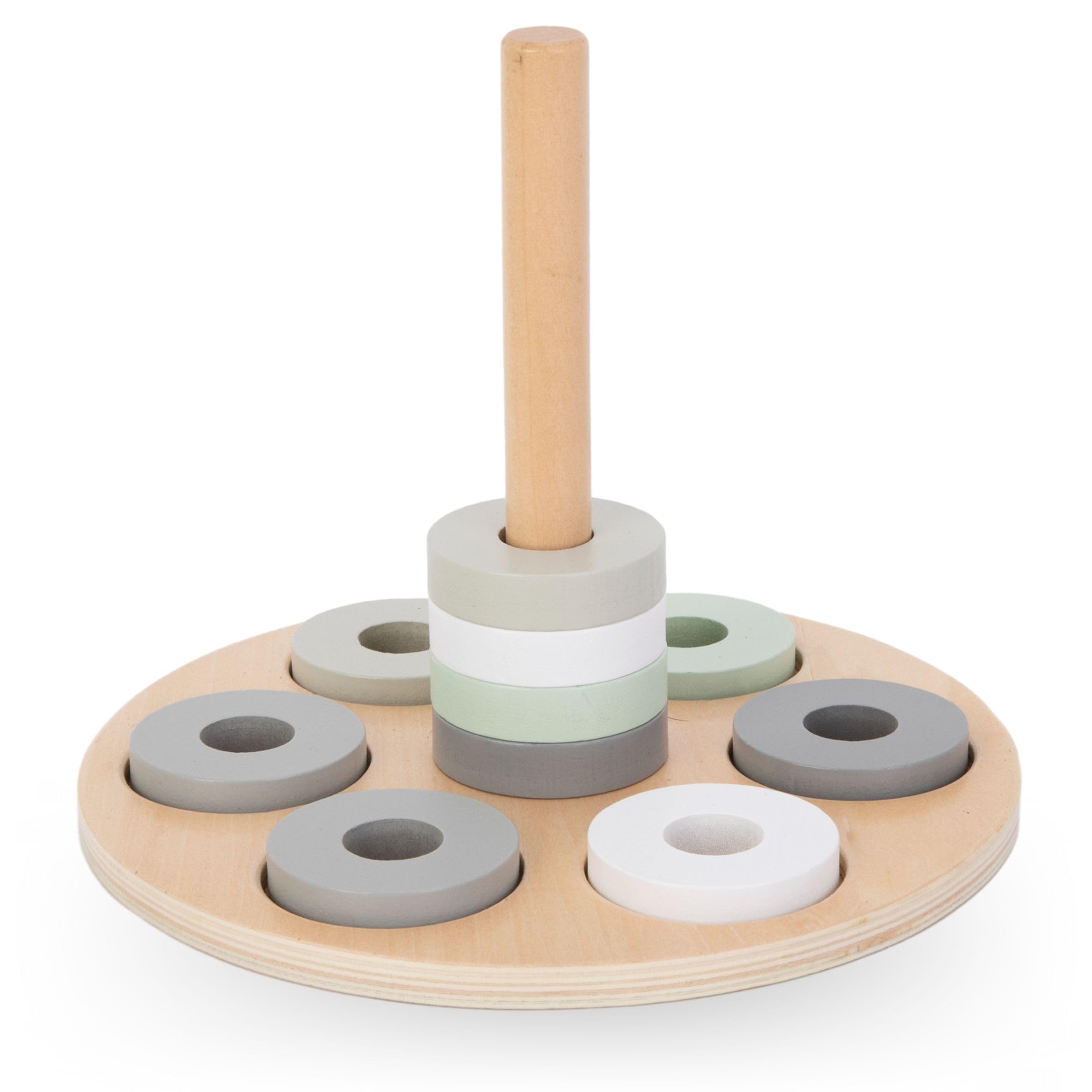 mamabrum Scatola Educativa Montessori 6 in 1 per Bambini 12 Mesi+ - Giocattolo Creativo con Martello, Puzzle, Libro, Cassetto, Piramide e Forme