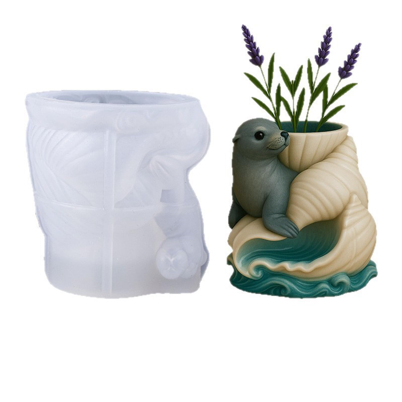 OSNIYAW Silicone Aromatherapys Cup with Leopards and Seashells Great for Projects Handcraft Silicone Render