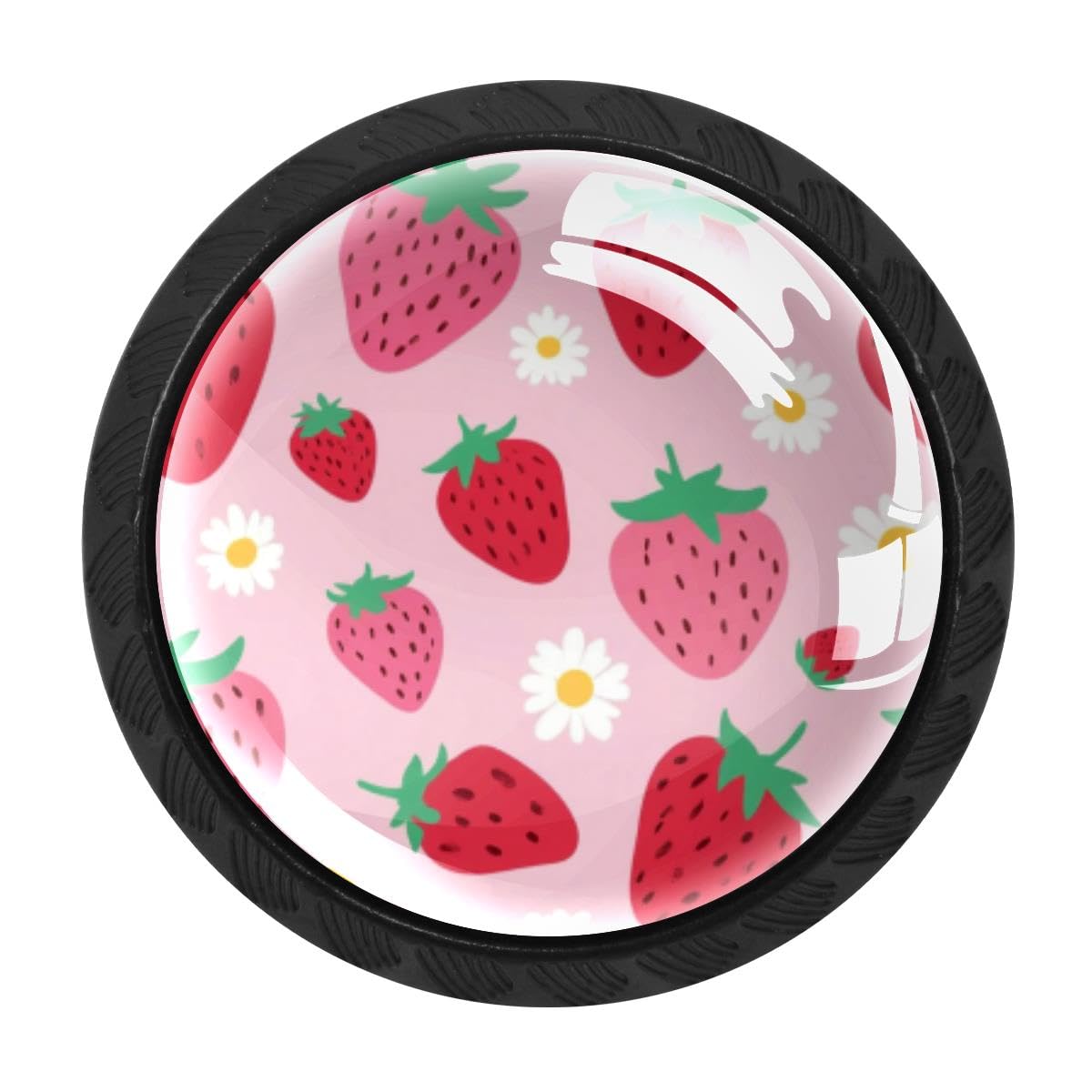 HEOEH 4 PCS Kitchen Cabinet Knobs, Strawberry Drawer Knobs Dresser Handles