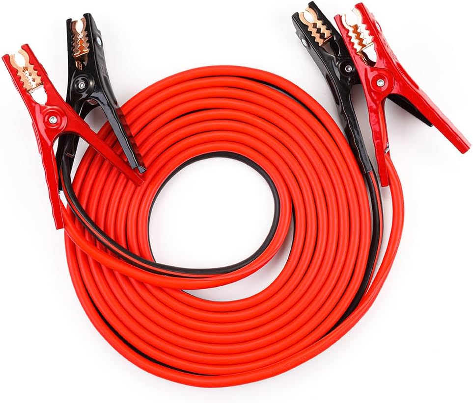 Justin Case Super Heavy-Duty Jumper Cables for Car, Includes 4 Gauge Wire Conductor 20' Car Jumper Cables & 365 Days of Roadside Assistance