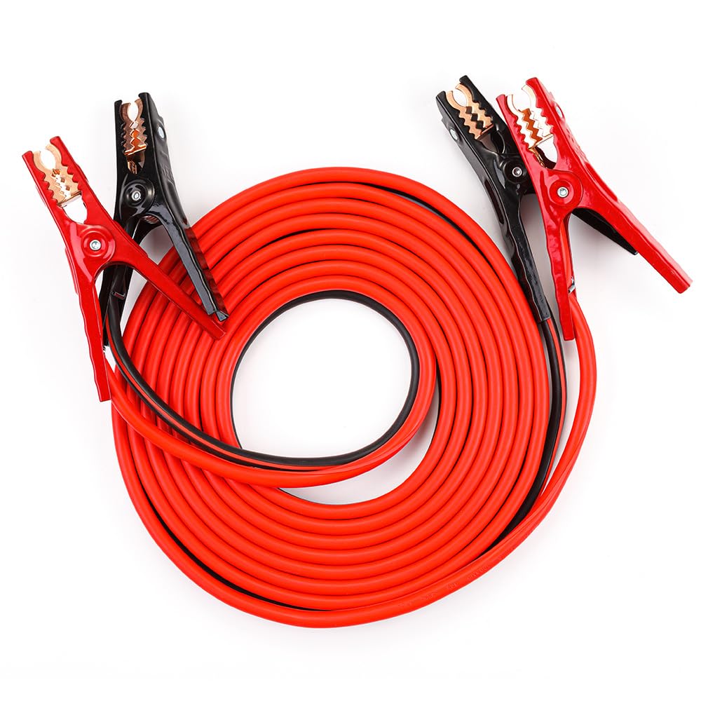 Justin Case Super Heavy-Duty Jumper Cables for Car, Includes 4 Gauge Wire Conductor 20' Car Jumper Cables & 365 Days of Roadside Assistance