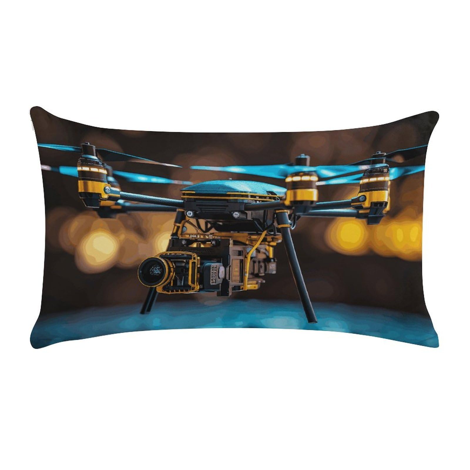 Drone Pillow Cases for Sofa, Super Soft Plush Pillow Cover with Zipper, Luxury Cozy Pillow Shams for All Seasons, Lightweight Pillowcases for Bedroom, 12" X 20"
