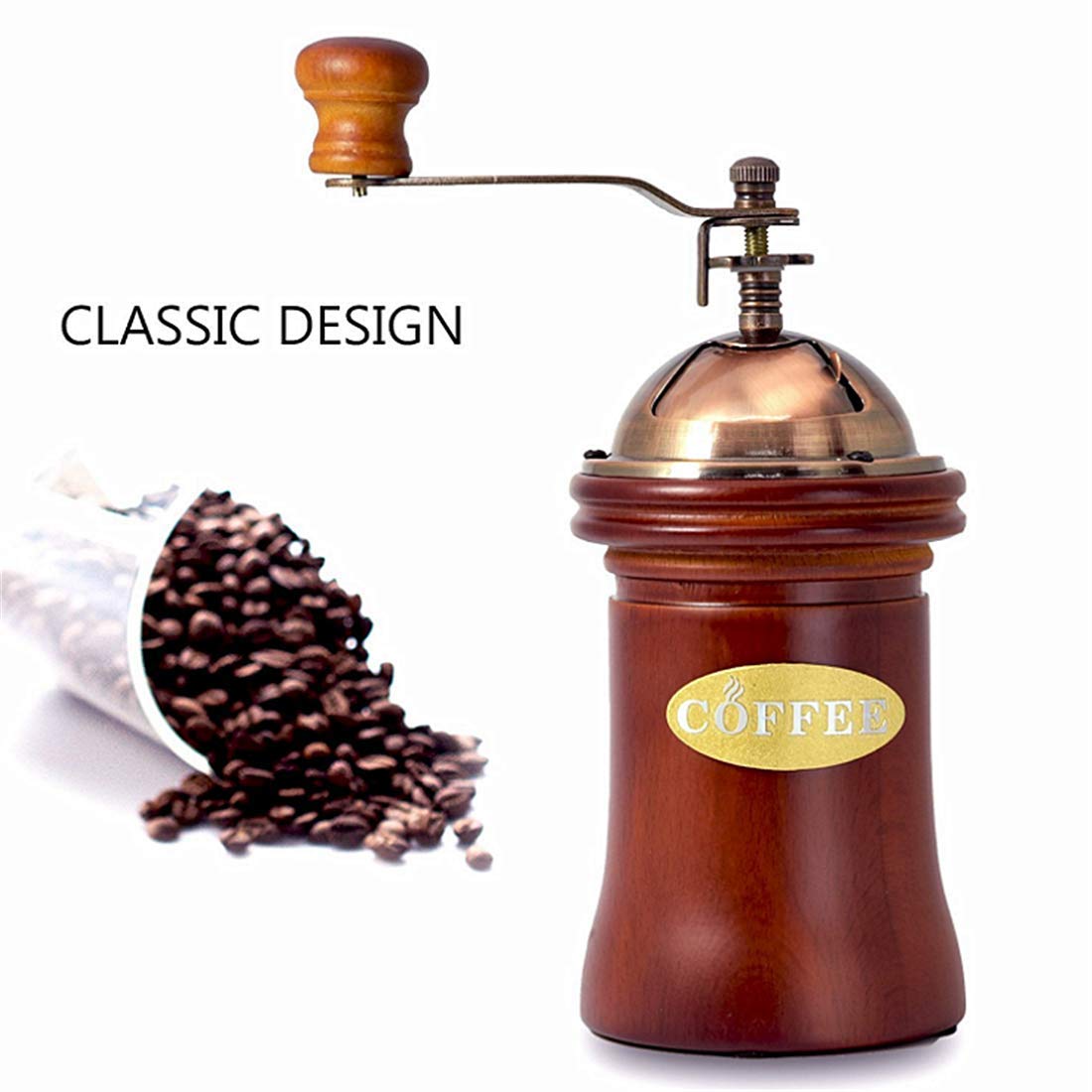 Kaffeemühle Manuell Handkaffeemühle Edelstahl Verstellbaren Keramikmahlwerk Retro Espressomühle Caffee Mühlen