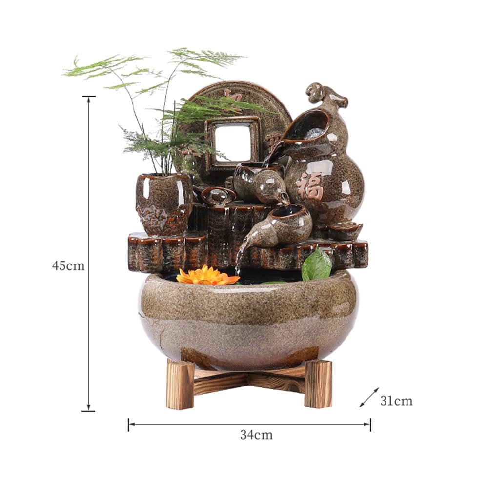 Fuente de Mesa Fuente de relajación de sobremesa con Rueda de Agua, decoración for Escritorio de Oficina y Sala de Estar Decoración de Regalo