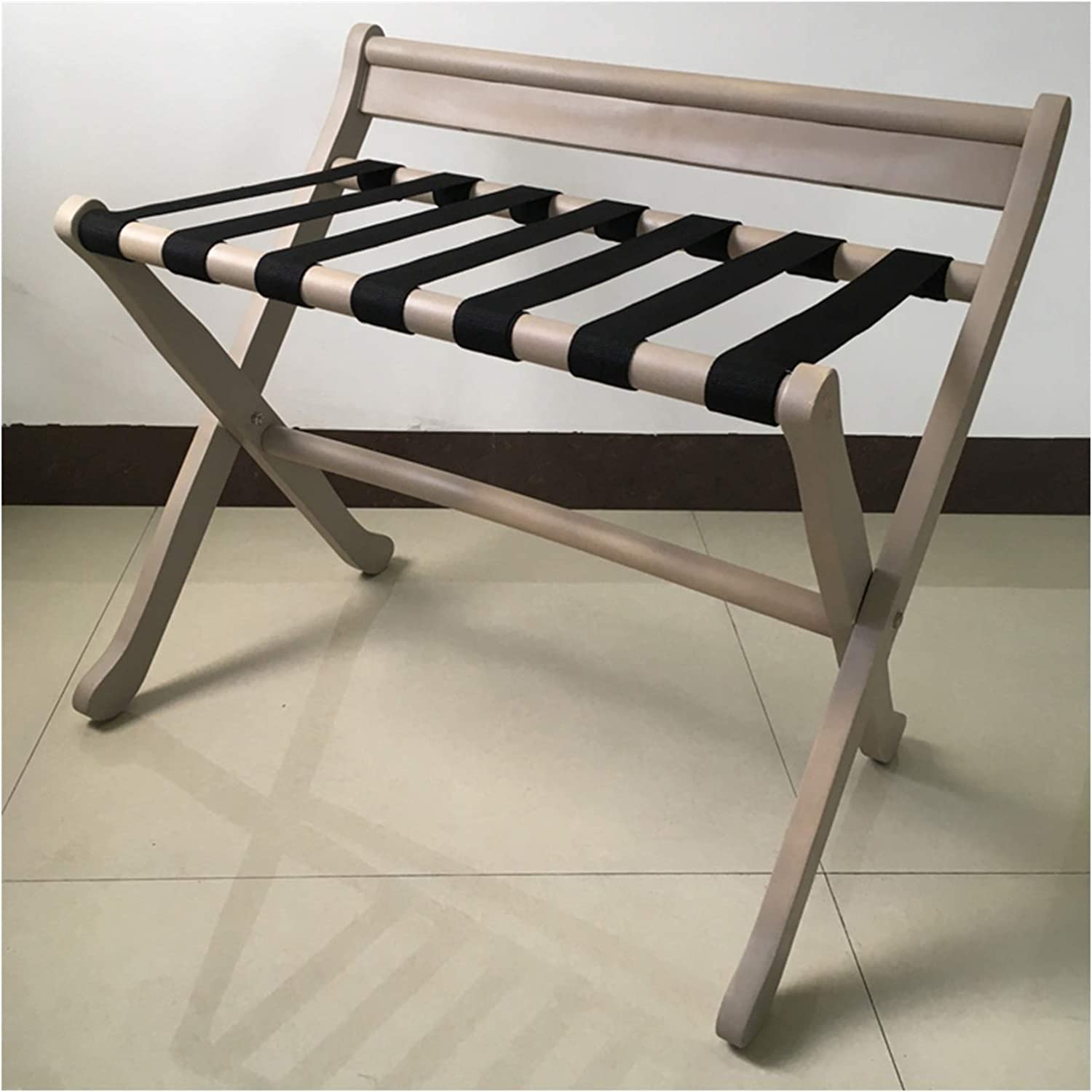 Porte-bagages pliable bois gris 80x73cm pour éviter les valises au sol