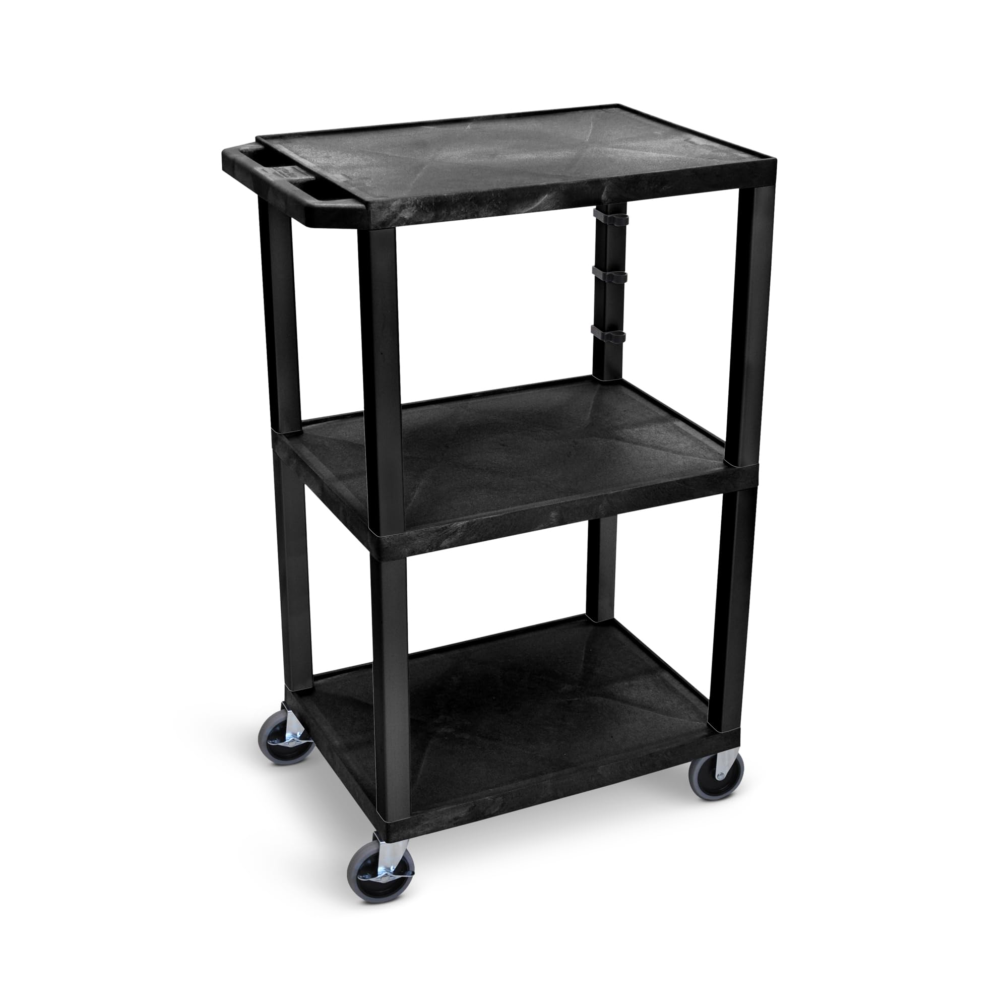 42"&quotH 3-Shelf Utility Cart - Electric  Black