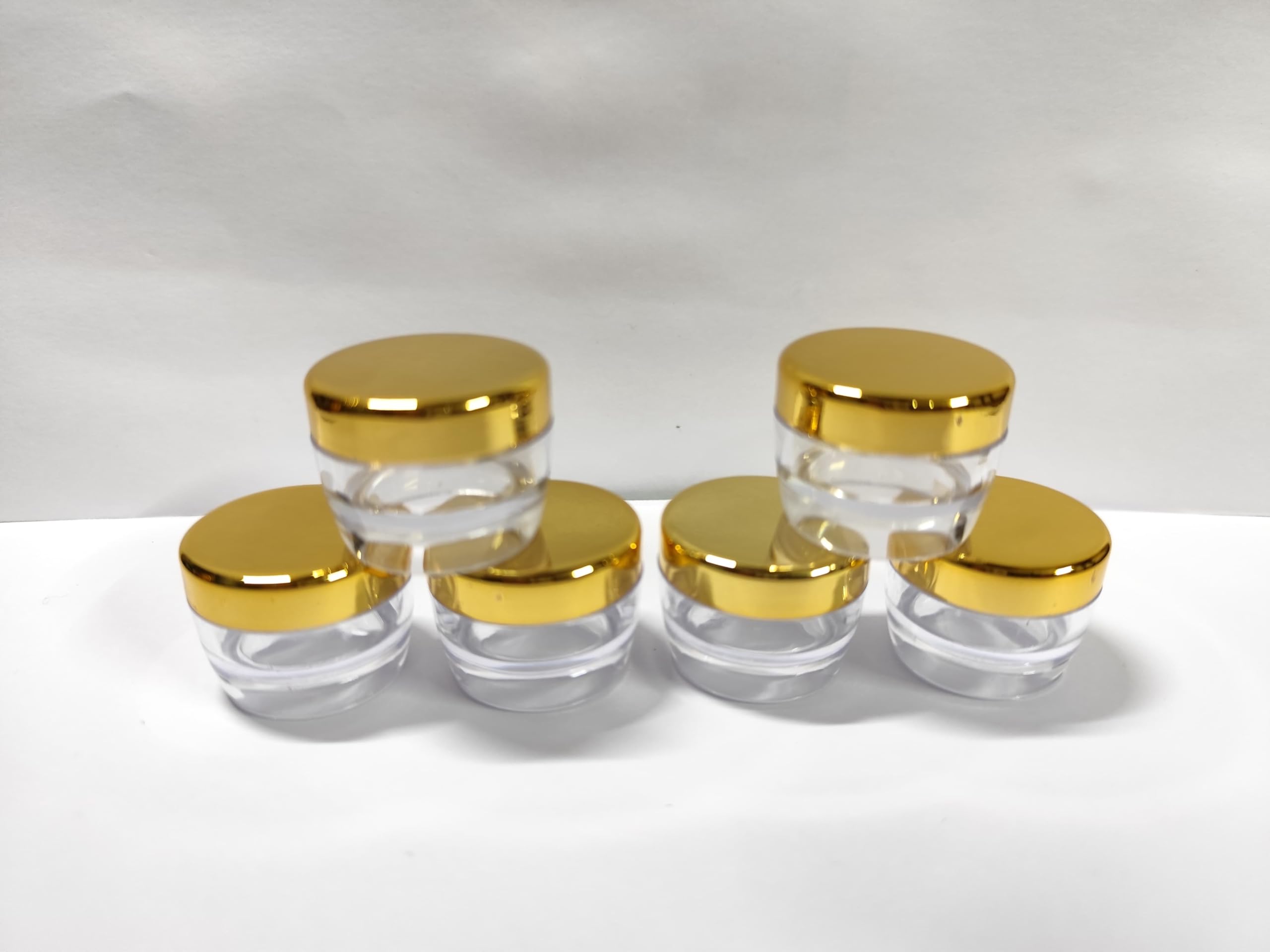 SHREE MAHA 5gm Empty Cosmetic Containers, Acrylic Jars, Small Containers for Cosmetics, Lip Balm Containers,Transparent Jar with Golden Cap- (Pack of 24pcs)-image-37