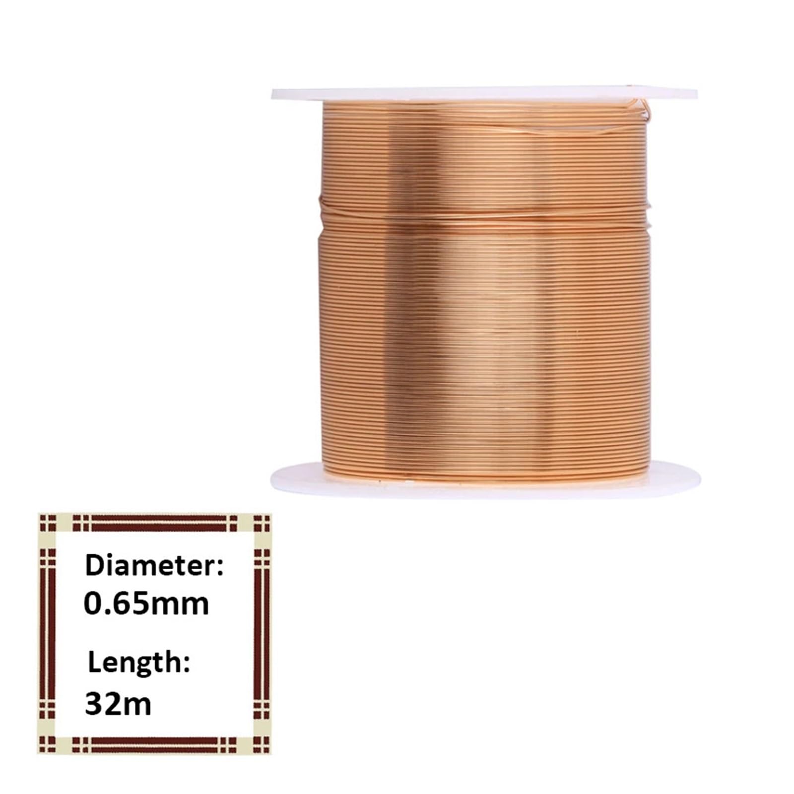 1300M-6M Przewód miedziany lakierowany 0,1 mm -1,5, przewód magnetyczny, emaliowany, cewka przewodu miedzianego(0.65mm 32m W Spool)