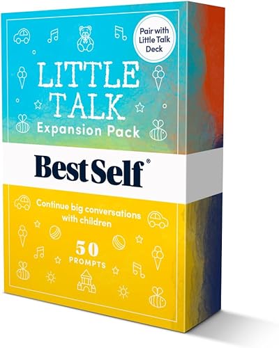 BestSelf - Tarjetas de conversación para niños, paquete de expansión Little Talk, 50 indicaciones, ideales para el aula y herramientas de terapia,
