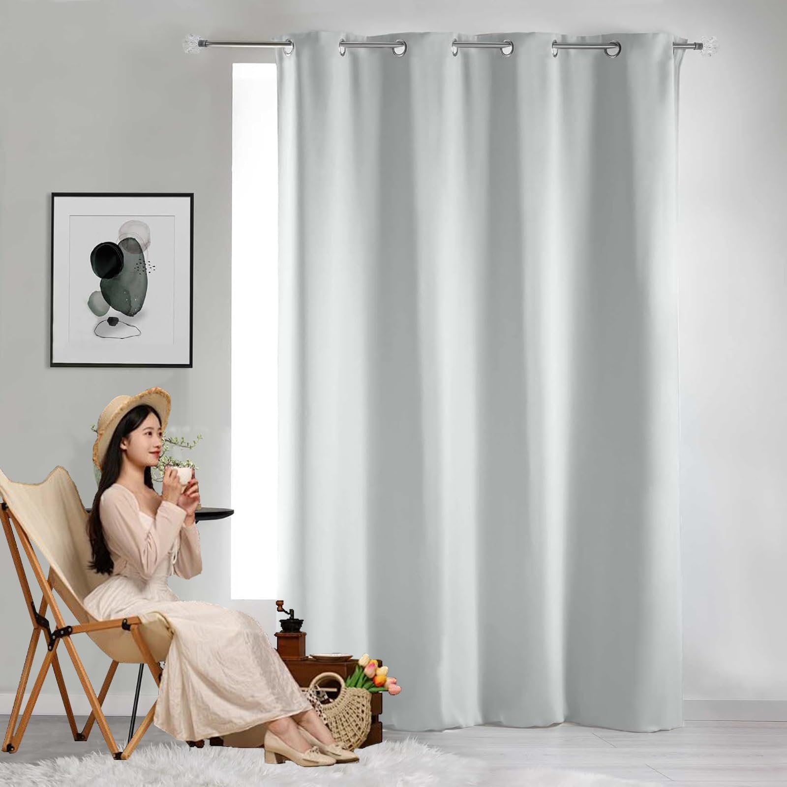 GAIFNAG Blackout Pencil Pleat Curtains 180 x 50 cm Insulated Energy Efficiency Eyelet, Multiple Size and Colour Insulated Energy Saving Drapes for Apartment/Hotel Dorm, White — image 1