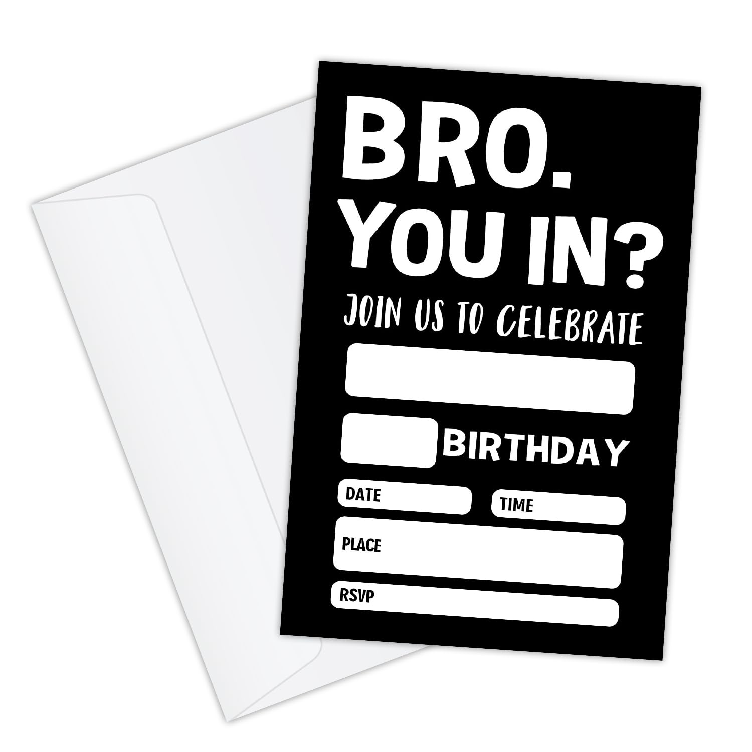 GaNiao 20 Bro You're Invited Boys Birthday Party Invitations with Envelopes Birthday Party Invitation Invite Cards for Teen Tween Boy, Boys Birthday Party Invites Simple Design Invitation Cards -JK2