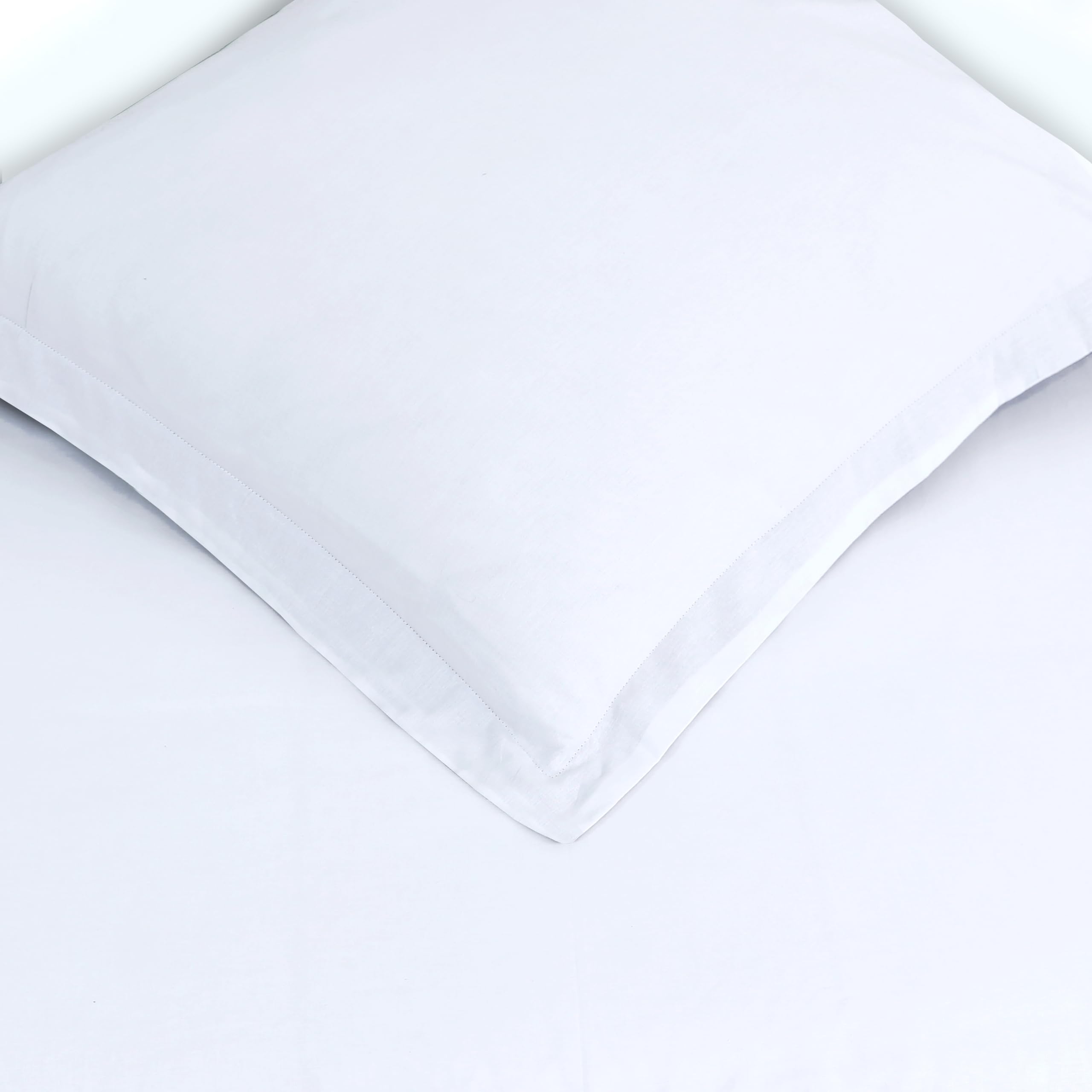 Vision - Komplet pościeli, jednokolorowy, biały, komplet pościeli 260 x 240 cm, z 2 poszewkami na poduszki, na łóżko typu king-size i łóżko podwójne – 100% bawełna