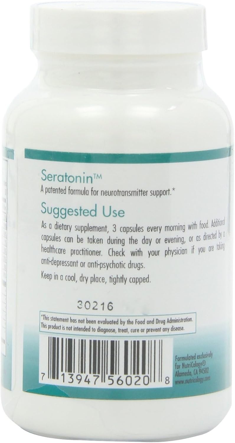 Nutricology Seratonin Supplement - Serotonin for Men & Women, Calm Support, 5-HTP, Serene Sleep, Norepinephrine, Vegetarian Capsules - 90 Count - Image 5