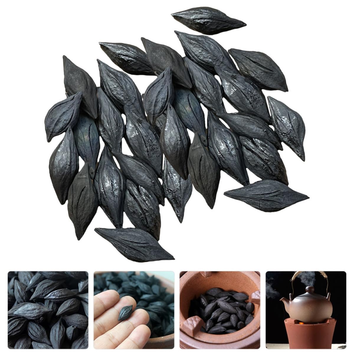 Carbone di Legno D’ulivo per Griglia 1 Sacchetto 500g Nero | Uso Esterno, per Barbecue e Sauna, Combustione Naturale, Formato Pratico per Accensione e Cottura