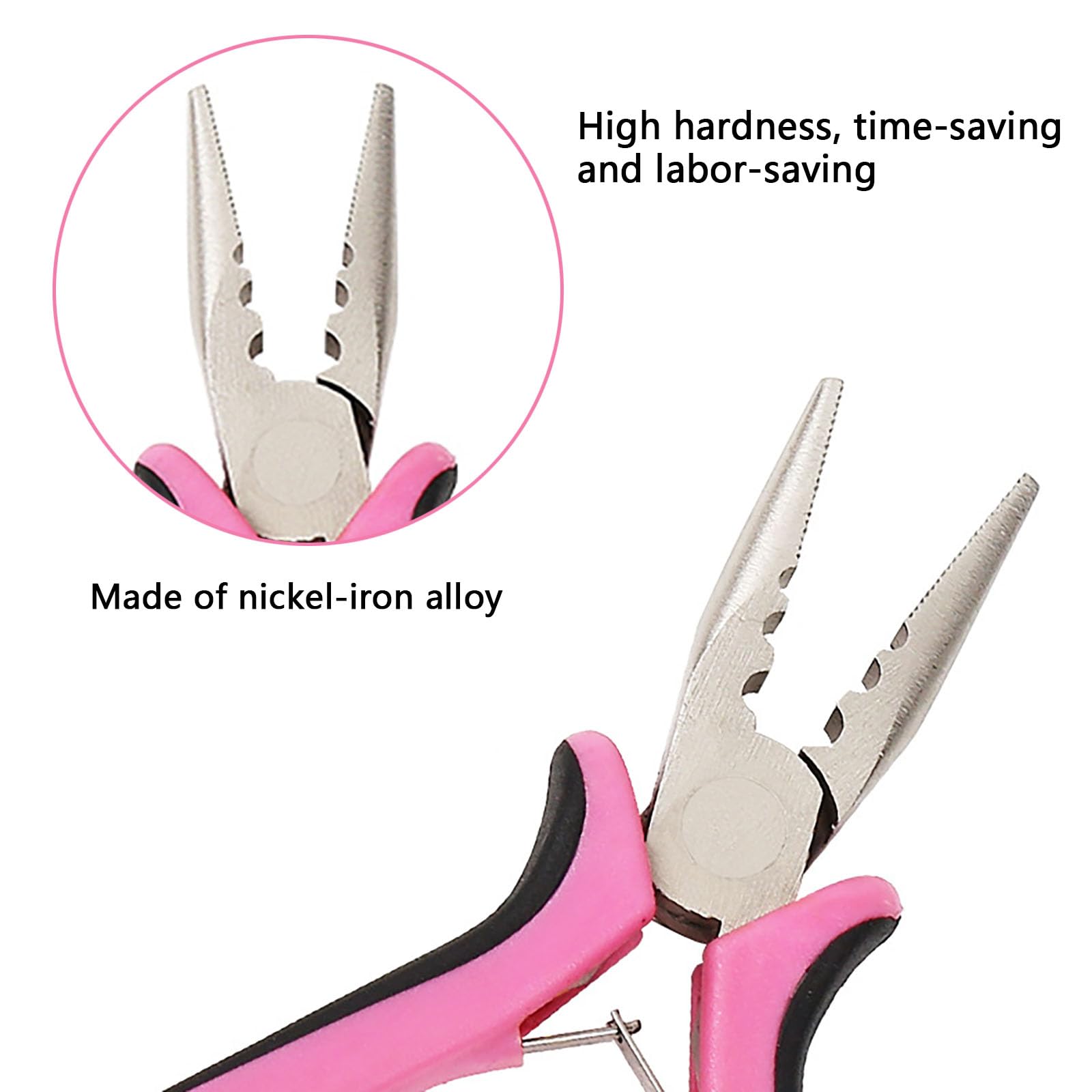2Pcs Hair Extension 3 Holes Pliers Durable Three-Hole Extensions Tools Mini Pliers Hair Extensions Stainless Steel Hair Extension Pliers for Beads - Image 3