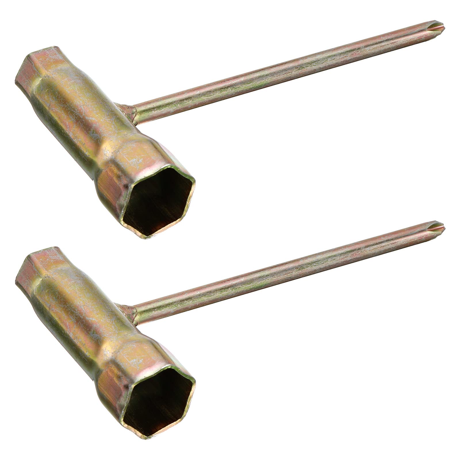 sourcing map 13-19mm Ignition Spark Plug Chainsaw Scrench, Combination Screwdriver and Wrench Socket 2 Pcs