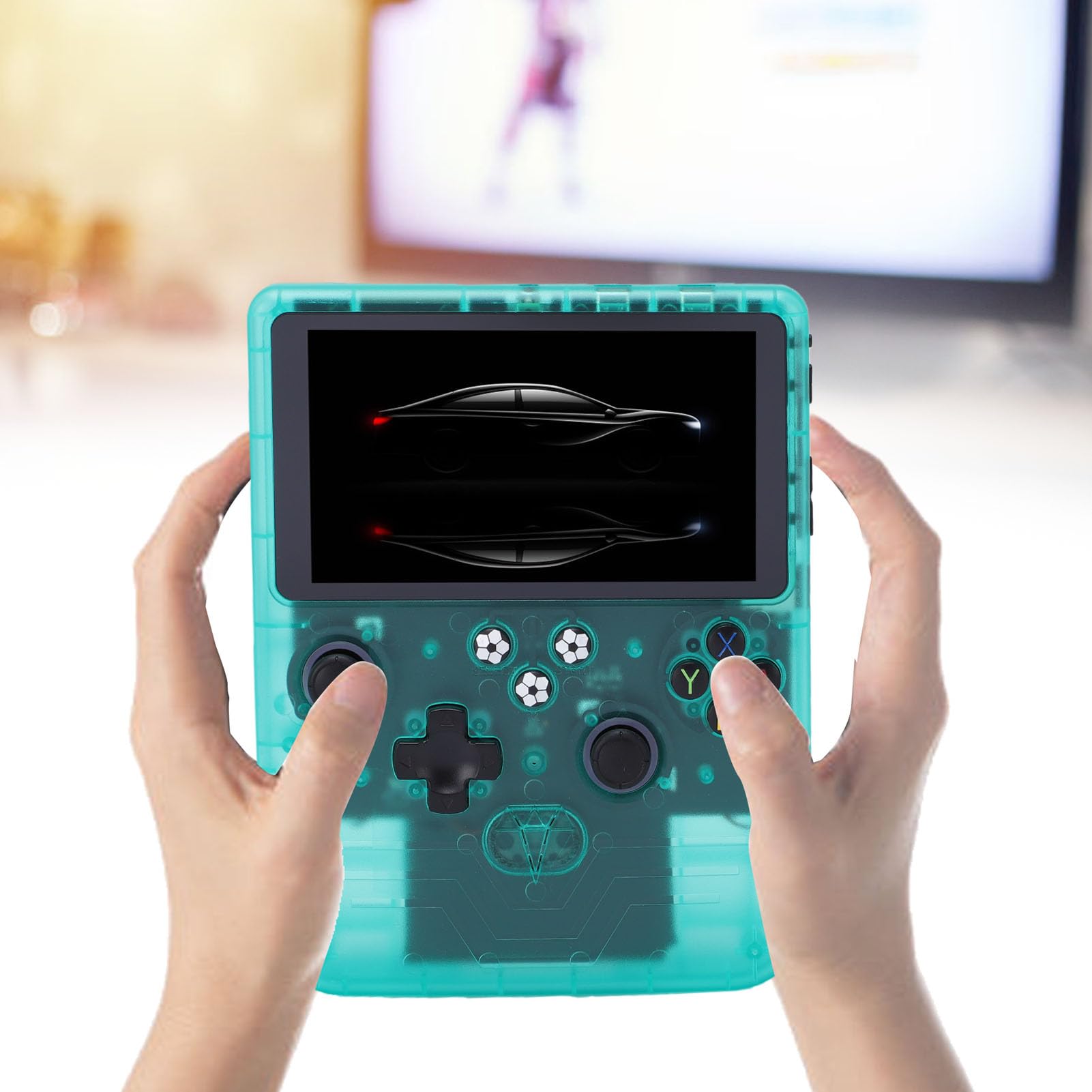 Cocoarm Consola de Juegos Portátil Retro Dispositivo de Juego Portátil ABS con Pantalla 720P de 6 Pulgadas 128 GB 6000 MAh Joysticks RGB Duales para Viajes Noches de Juegos Familiares Reproductores