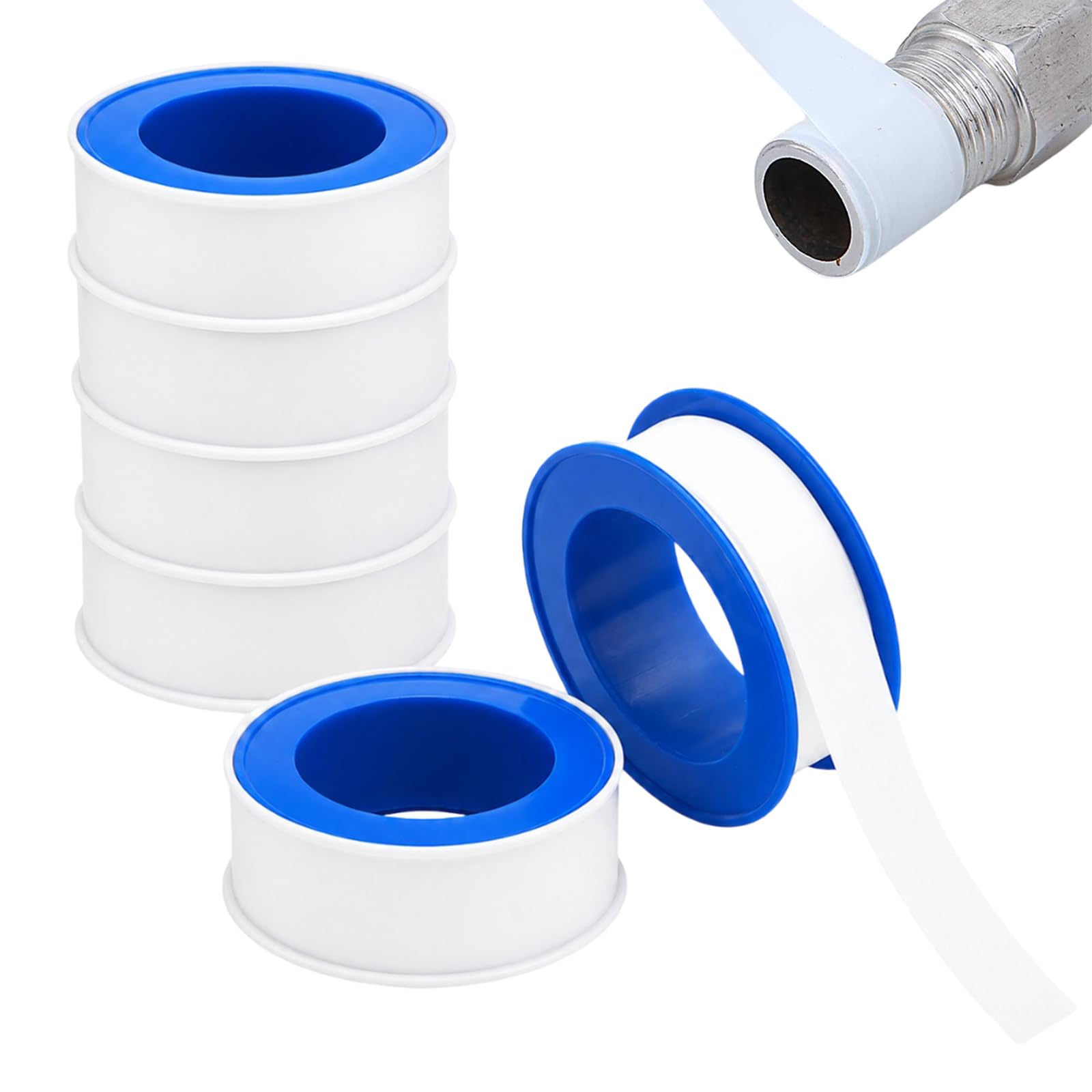 ChainYao PTFE Tape 6 Rolls, 19mm x 12M White Thread Seal Tape - Waterproof Plumbing Repair Tape to Stop Leaks, Pipe Thread Sealant for Kitchen Bathroom Garden Pipe Fittings