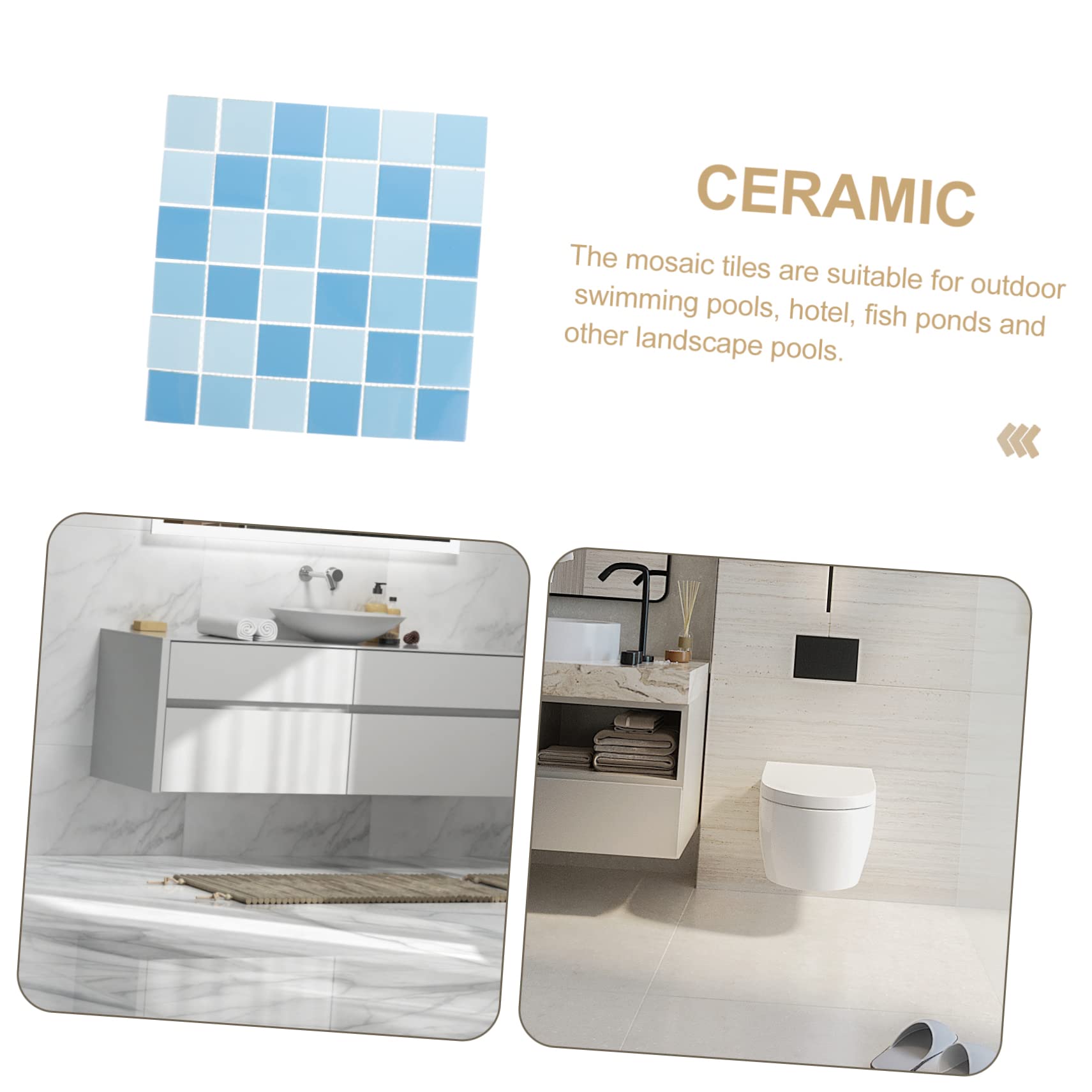 Azulejos de Cerámica para Piscina 30x30 cm Azul Claro Mosaico Decorativo Resistente Exteriores 1 M²