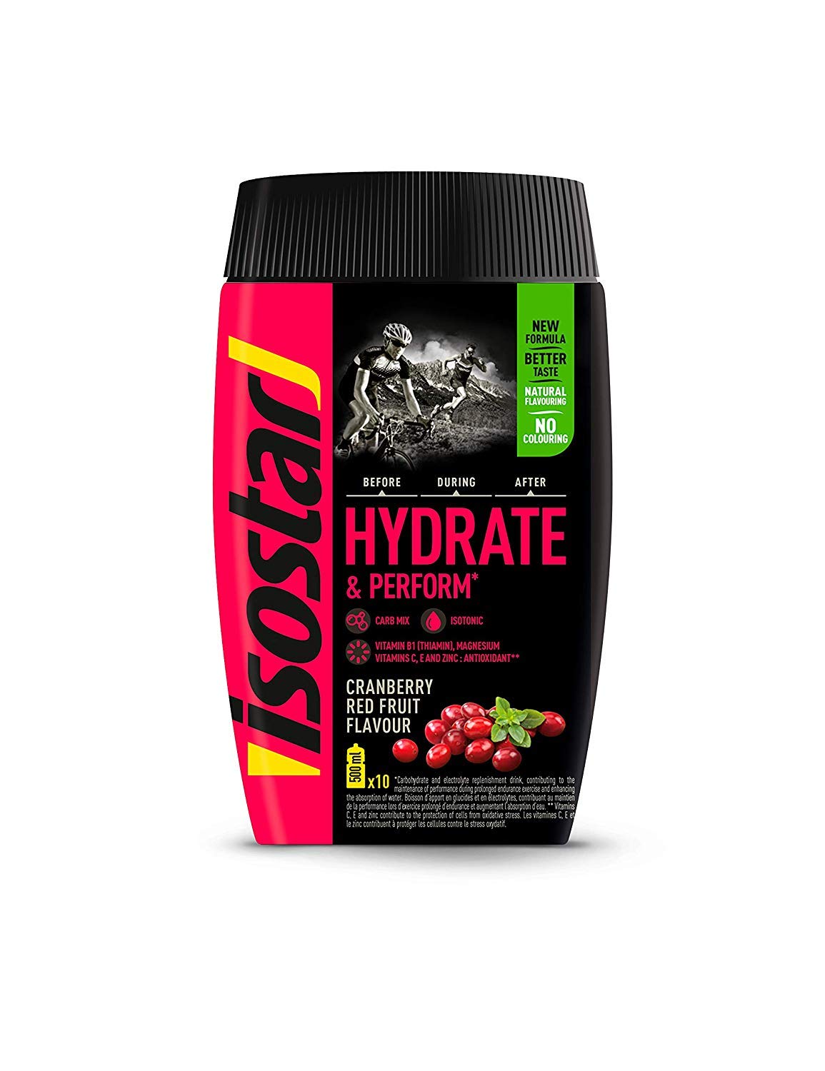 Isostar Hydrate & Perform – Bevanda Isotonica in Polvere ai Gusti Grapefruit, Limone, Arancia e Cranberry con Bottiglia da 1 L, Confezione da 4 × 400 g