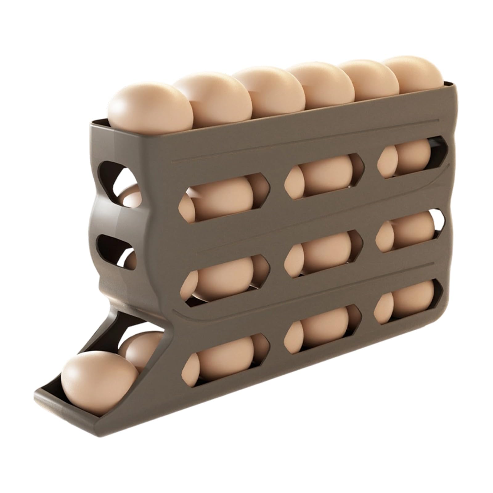 hogtnd Space-saving egg organiser with transparent lid for quick stock control and tidy storage, refrigerator, practical egg dispenser