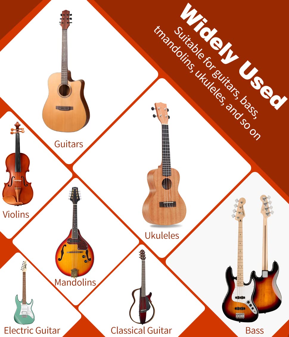 DkOvn Colgador de pared para guitarra, paquete de 8 soportes de pared para guitarra, soporte de pared de madera dura en forma de V con tornillos, para guitarra acústica, guitarra eléctrica, banjo