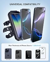 LUROON Vízálló Telefontartó Motorkerékpárra és Kerékpárra - 360° Forgatható Univerzális Tartó 5.5-7.0" Okostelefonokhoz, Rezgéscsillapítássa 6