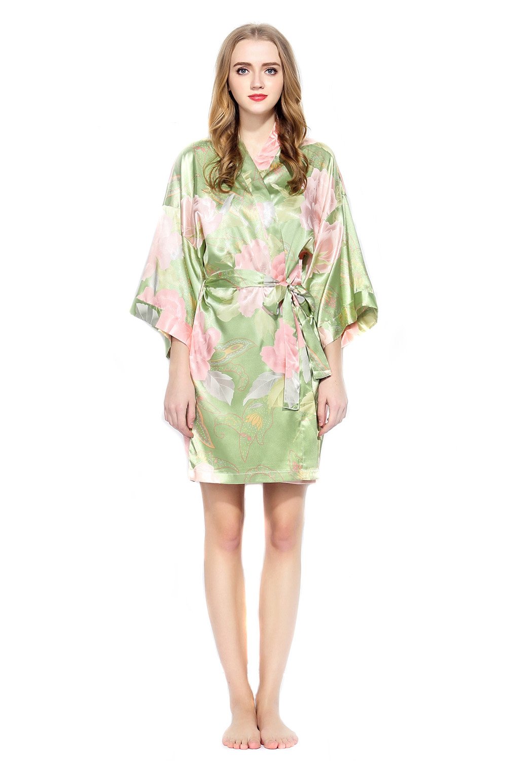 Floral Satin Robes Bridesmaids Wedding Bride by Endless Envy