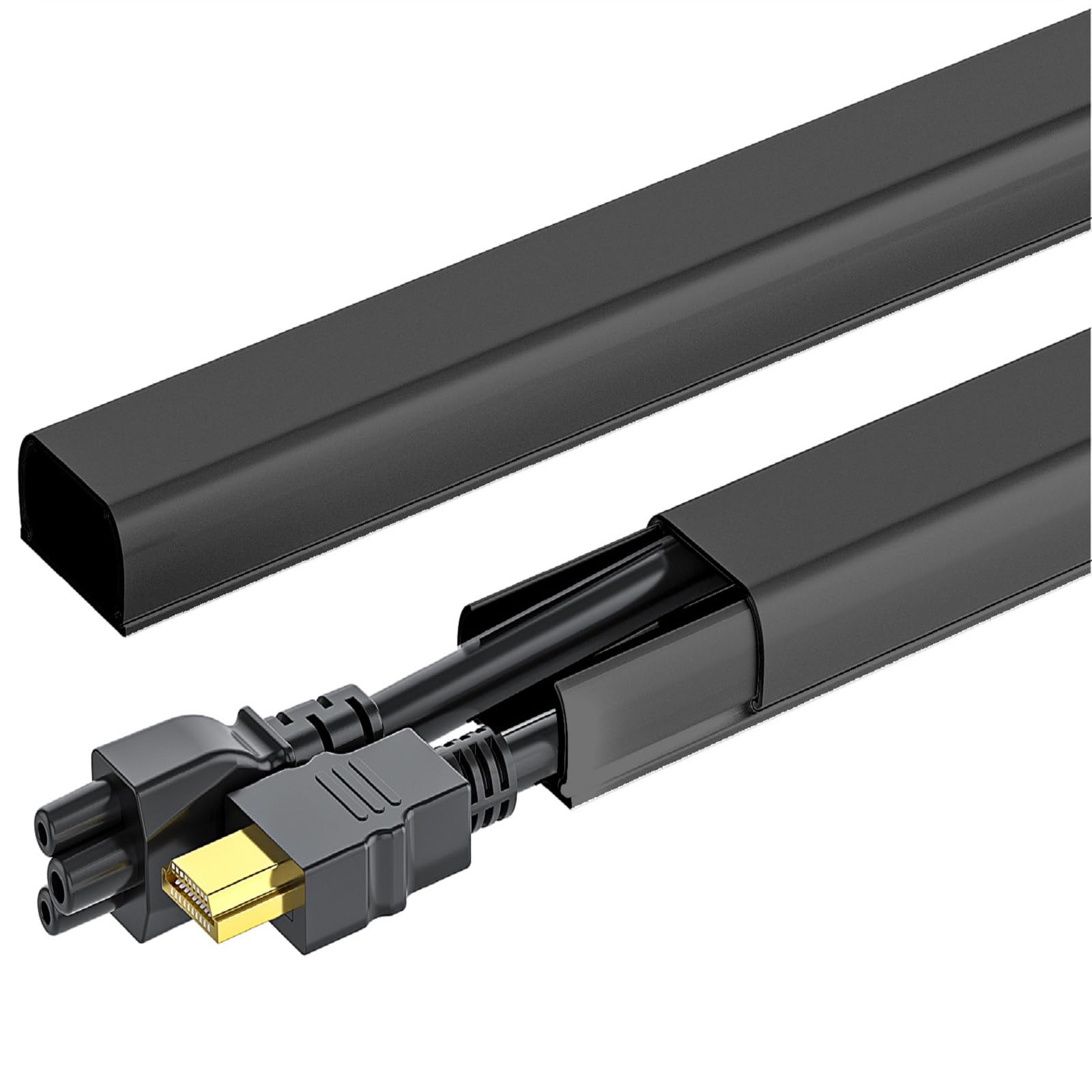 YECAYE Cable Trunking, 24mm x 12mm x 40cm Black 9 Pack