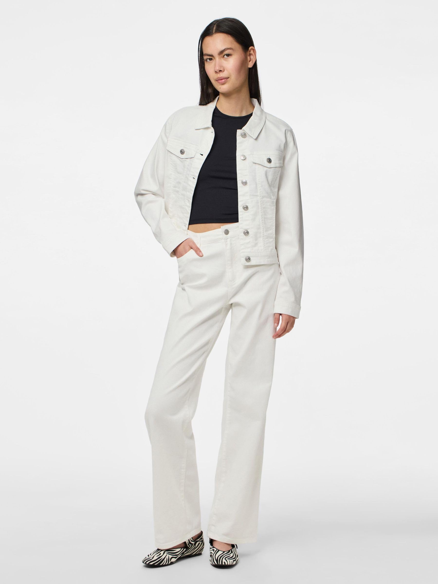 PIECES Pcoia Ls Dnm Jacket Bwhi Noos Bc Blouson en jean Femme (lot de 1)