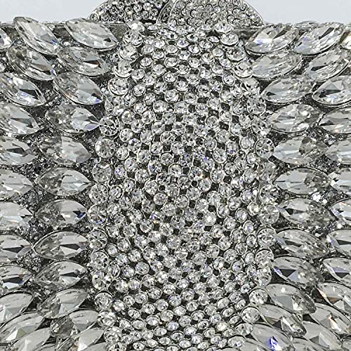 Image of Boutique De FGG Mini Sparkly Crystal Clutch Purse for Women,Evening Bags with Spikes,Wedding Party Rhinestone Clutch Handbag