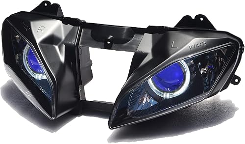 Miniatura 3 de Headlight assembly LED Angel Demon Eyes HID Bulb for Yamaha YZF R6 2008-2014 (White & Blue)