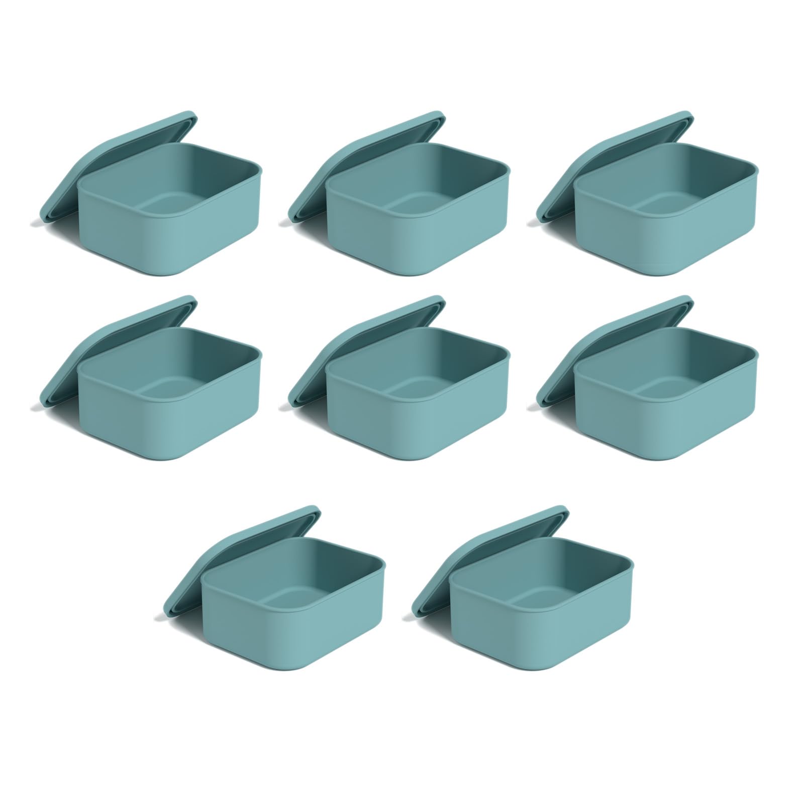 DSLKGWE 8 Pieces Microwave Safe Food Container with Leakproof Lids Silicone Construction Dishwasher Compatible Freezer Safe for Storage Seal Tight Lids