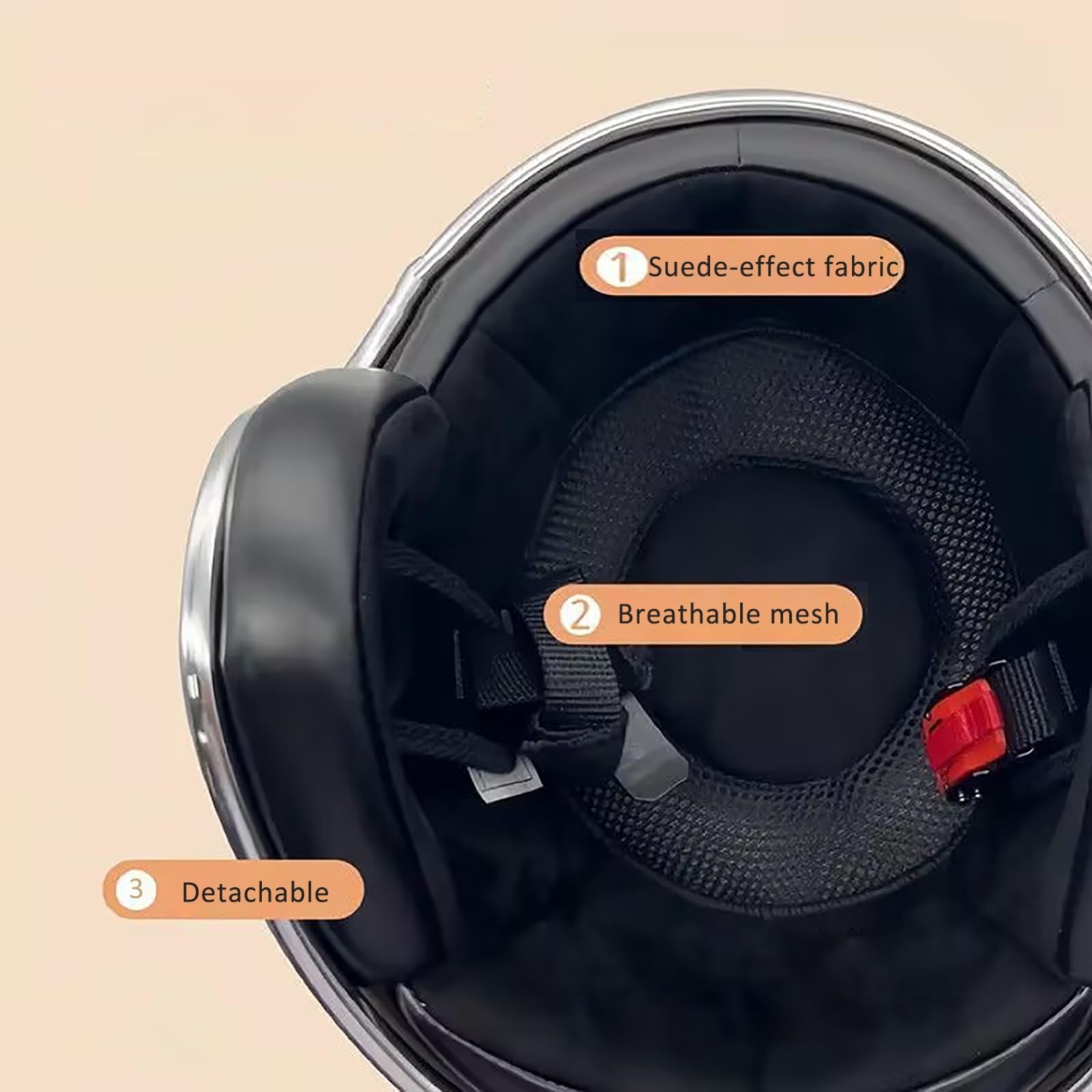 Kask motocyklowy dla dorosłych mężczyzn i kobiet, homologacja ECE 22.06, kask motocyklowy w stylu niemieckim dla krążowników i motorowerów, kask 3/4 na wszystkie pory roku