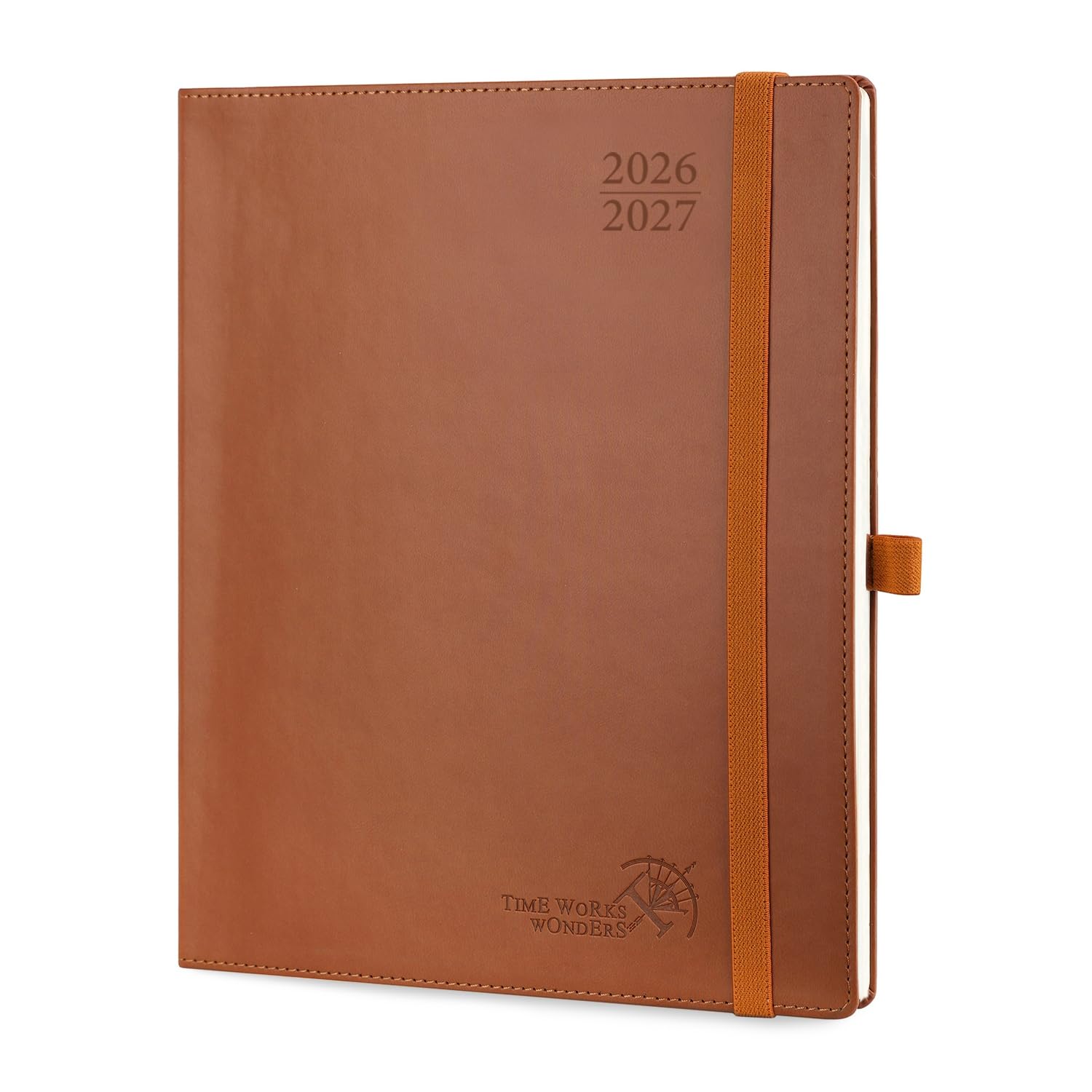 POPRUN Kalender 2026 2027 Wochenplaner (Aug.2026-Dez.2027) Softcover mit PU-Leder, ca. A4 (26,5 x 21,5 cm), 17-Monate-Terminplaner 1 Woche 2 Seite