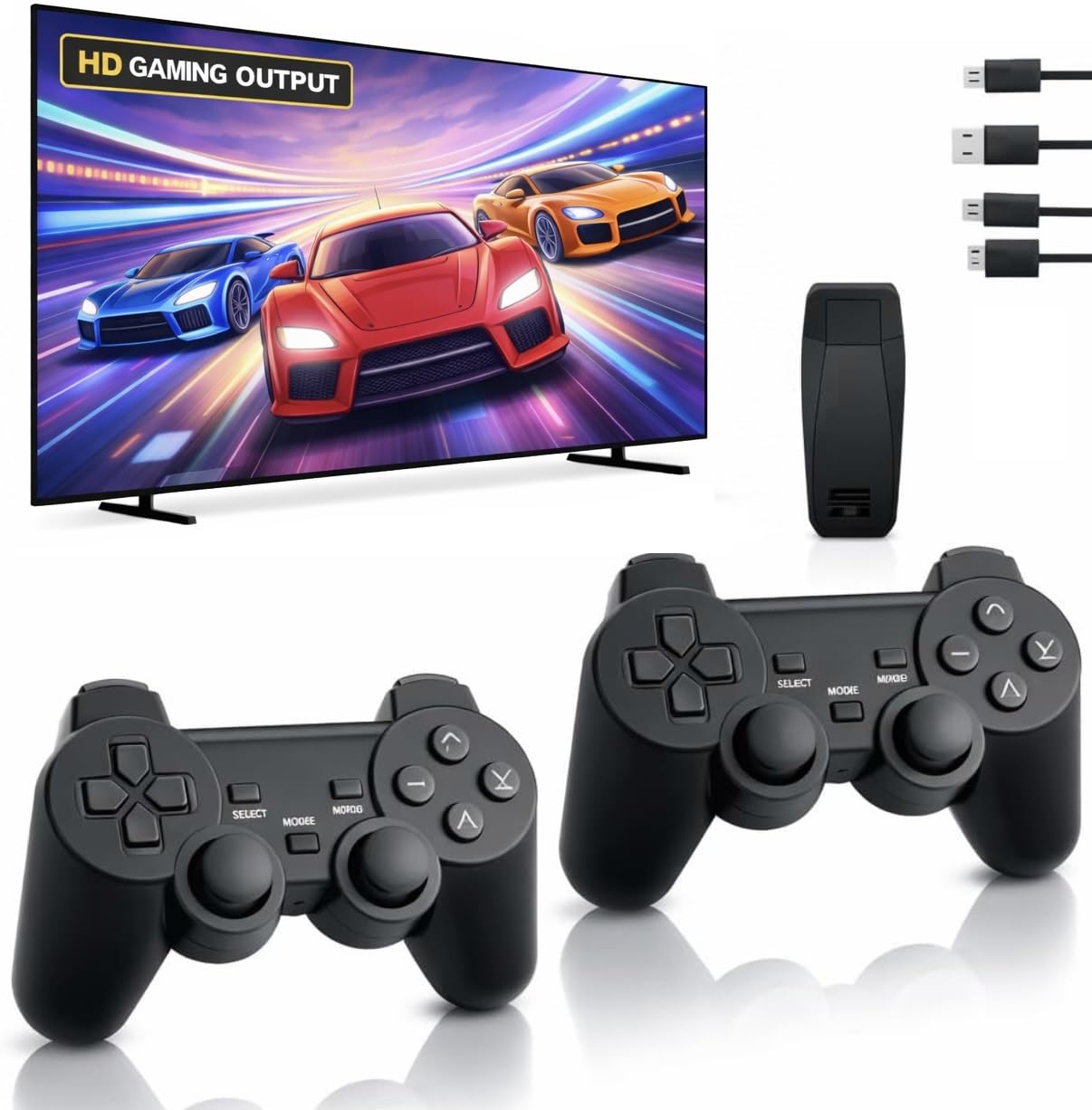 upgraded 2026 4k hdmi gaming console for tv, plug and play video game system with 2 wireless controllers, family entertainment for kids & adults (standard edition 2026)