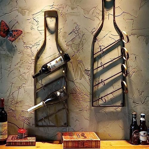 Soporte de Vino Retro para Pared 4 Botellas Bronce miniatura 4