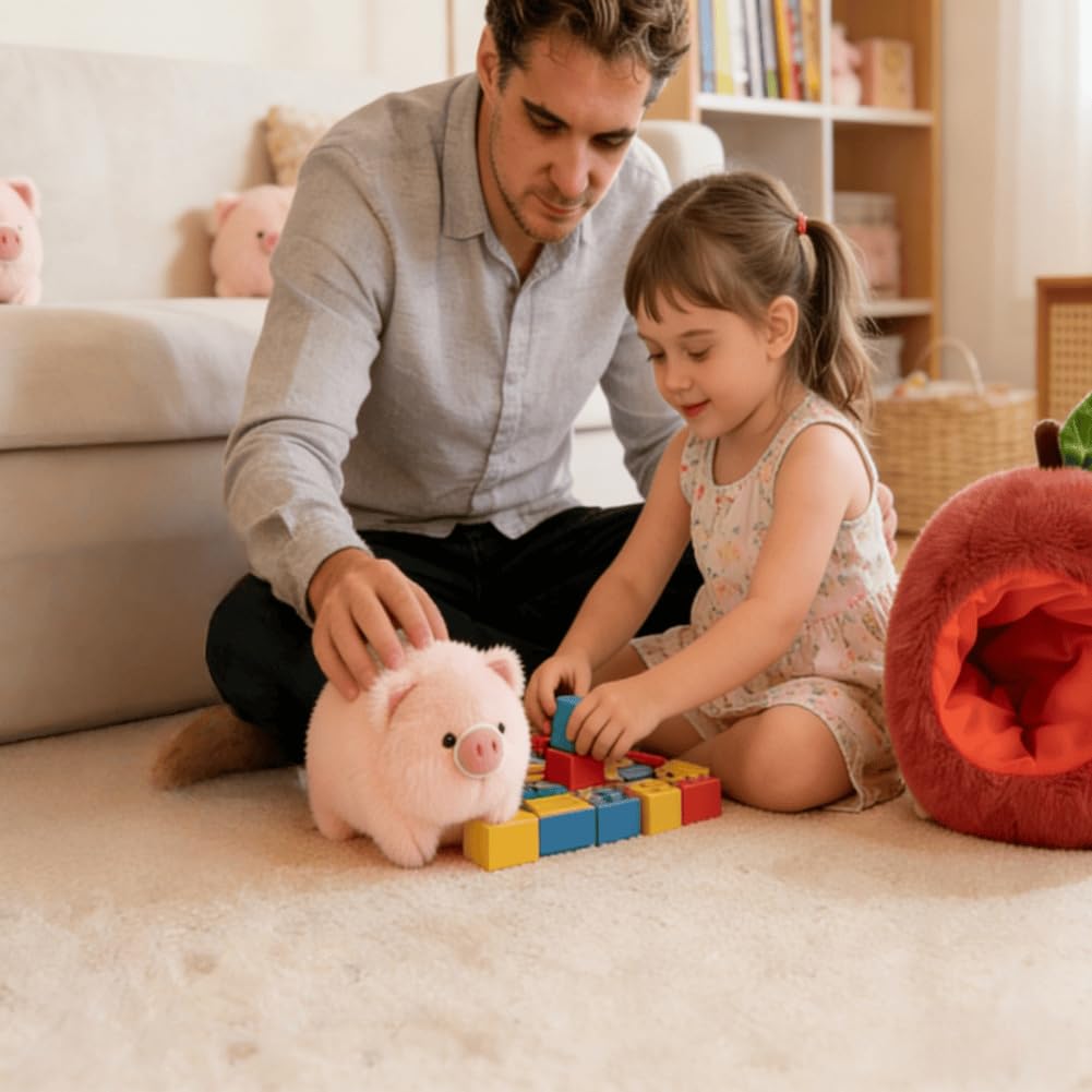 ANNIUP 26cm Apple Piggy Doll Stuffed Toys Cartoon Fruit Plush Toy Cute Pig Stuffed Animals Cuddly Toy Cute Home Decor Cushion Soft Toys for Kids Great Gift - Image 4