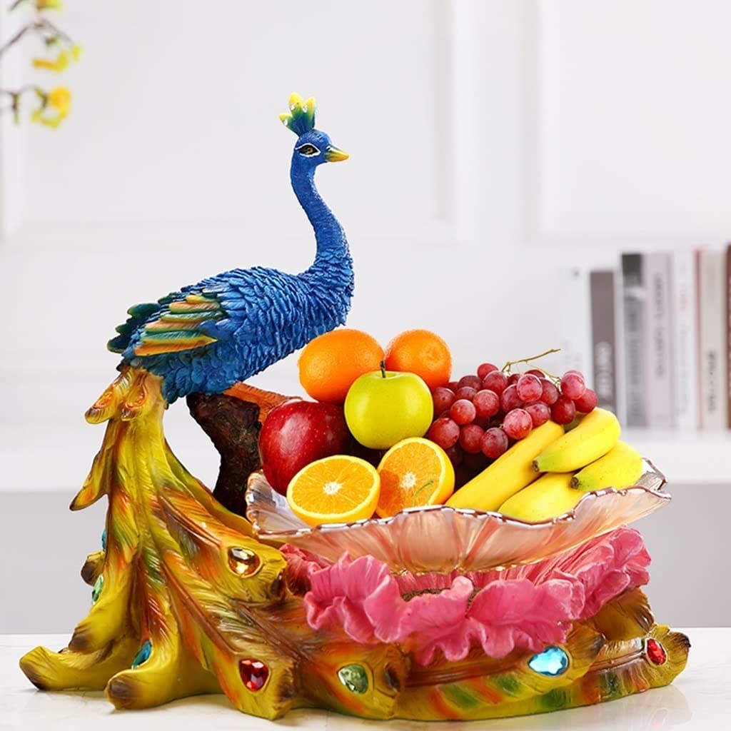 Dekorative Pfau-Form Obstschale Gold für Tischdekor Küchentheke