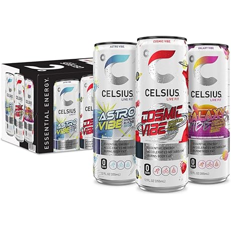 Brisklets Celsius Energy Drink Variety Pack with Brisk Straws