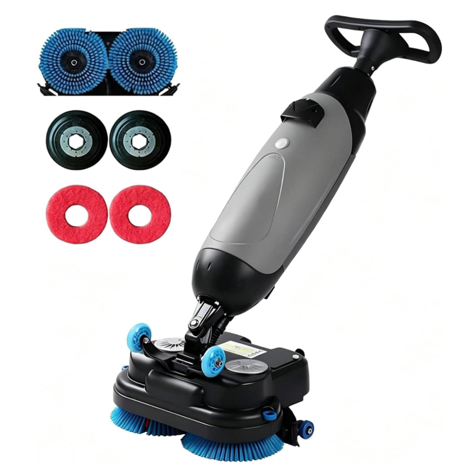 Hydravex Grey Walk Behind Floor Scrubber Dryer, 2X250w Brush Power & 4.5L+7.5L Dual Tanks, Coverage 13000 Sqft/H, Lightweight Electric Floor Cleaner For Wooden Floors, Tiles, Terrazzo, Marble, Cement Floors