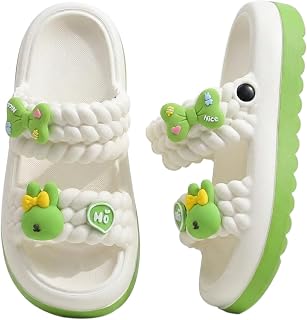 Toddler Slide Sandals Adjustable Strap Slippers | Non-Slip Open Toe Cute Cartoon Garden Sandals Shower Bathroom Beach Pool Shoes Comtable Lightable Breathable Home Slippers