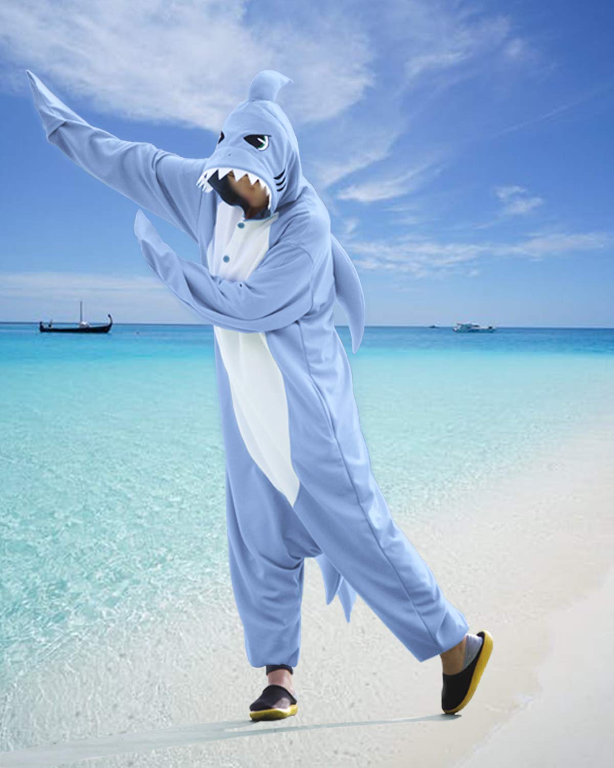 wotogold Pigiama di Squalo Animale Costumi Cosplay per Adulti Unisex
