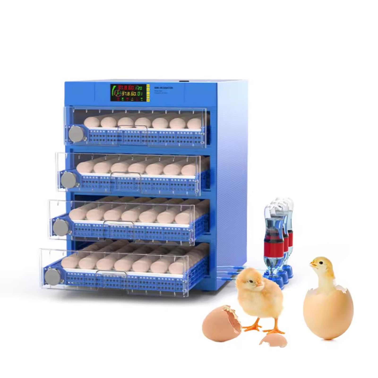 Eggs Automatic Egg Incubator, LED High-Efficiency Automatic Egg Turning & Temperature Control, Automatic Ventilation Egg Incubators for Hatching Chicken Duck Goose Birds (256 Eggs)