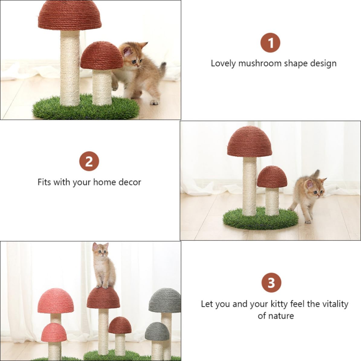 Cabilock Griffoir Champignon Coton de Corde, pour Chat