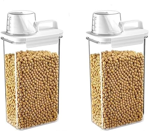 Miniatura 1 de 2 recipientes herméticos para almacenamiento de alimentos, vasos medidores, recipientes de plástico para alimentos secos para cocina, organización y