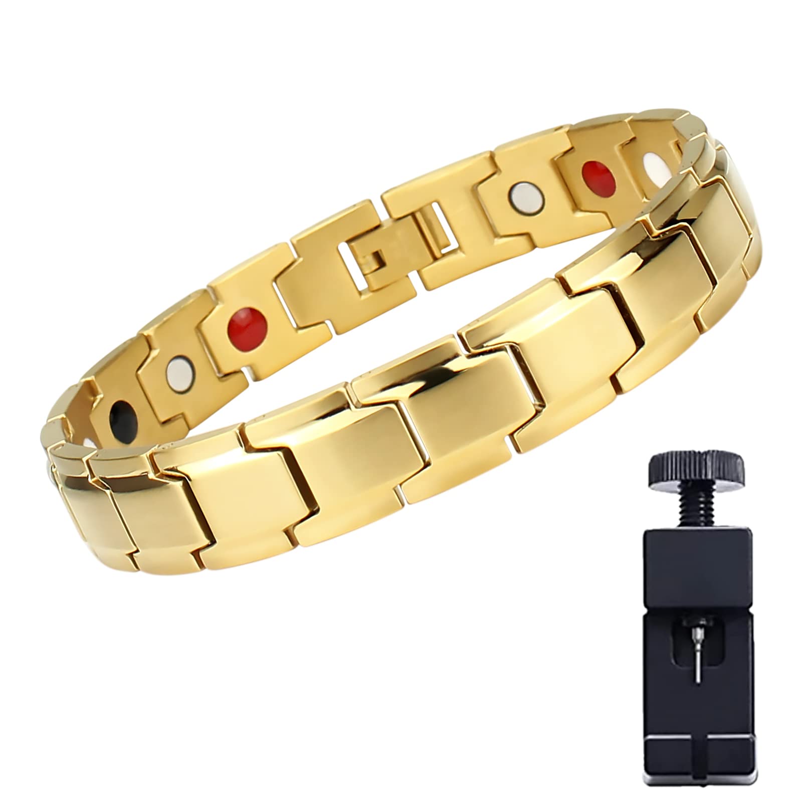 FUZSKWID Lymph Detox Magnetic Bracelet, Magnetic Lymph Detox Bracelet for Men, Adjustable Carbon Magnetic Lymphatic Drainage Therapeutic Bracelet for Arthritis Pain Relief