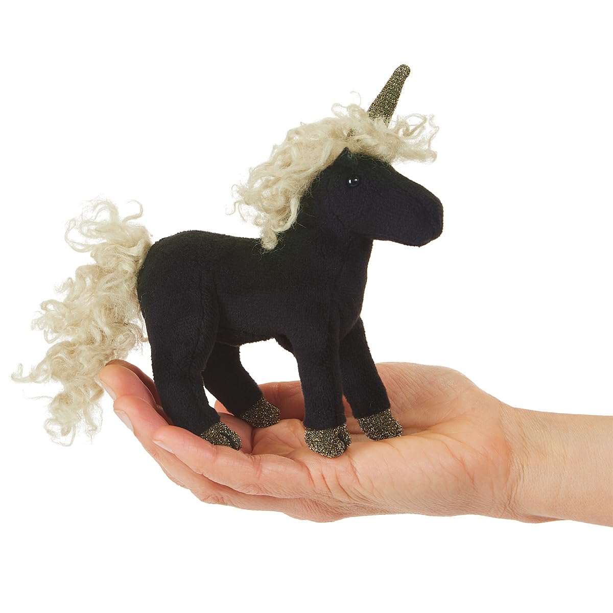 Folkmanis Mini Black Unicorn Finger Puppet