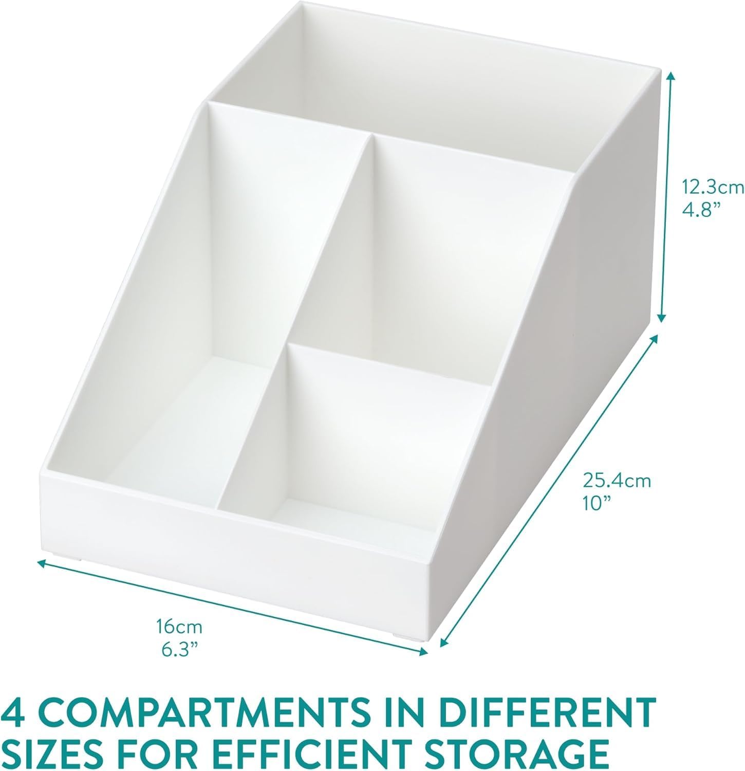 OGFC 50607 Metal Professional Coffee Shop Organizer - Multi-Compartment Chest of Drawers - 4 Compartments for Cups Straws Napkins Cutlery Sugar - White 1